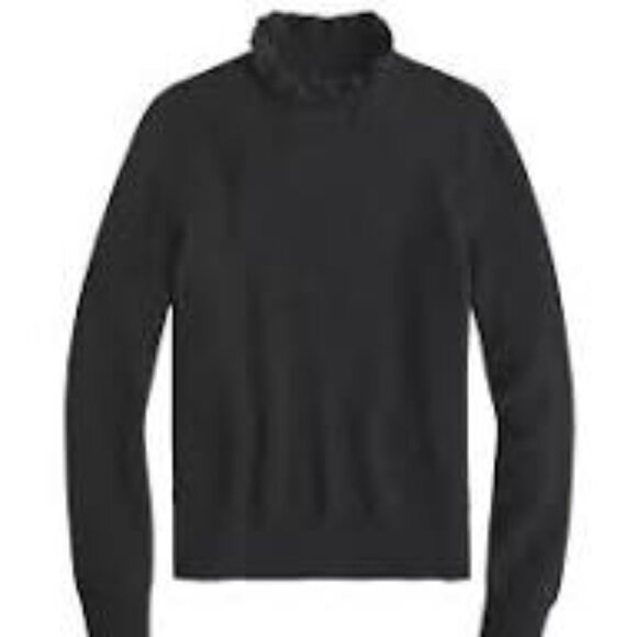 J.Crew Black Merino Wool Ruffle-Neck Sweater XXL - 0096 - Picture 2 of 7